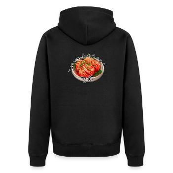 Kimchi – Korean Food No.1 Design - Unisex Premium Organic Zip Hoodie - black - Back - Nico (187cm)