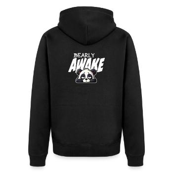 Sleeping Panda Barely Awake - Unisex Premium Organic Zip Hoodie - black - Back - Nico (187cm)