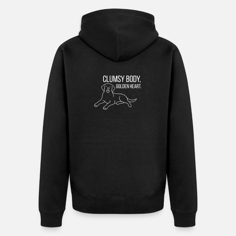 Labrador avec humour - Veste à capuche bio Premium Unisexe - noir