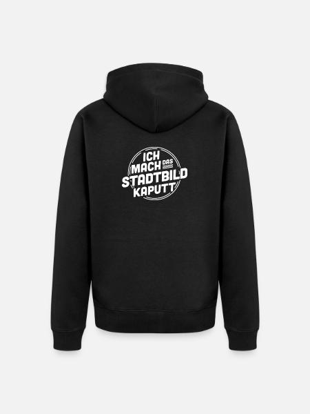 I'm destroying the cityscape – Statement - Unisex Premium Organic Zip Hoodie - black