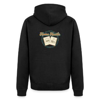 Accueil Hustle Rétro - Veste à capuche bio Premium Unisexe - noir - Dos - Nico (187cm)