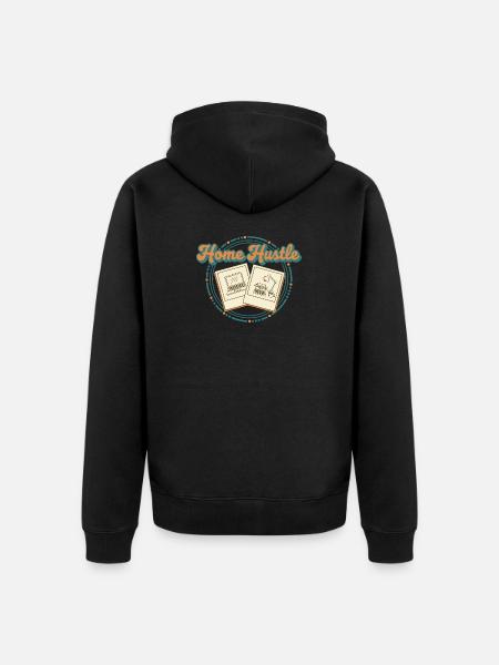 Home Hustle Retro - Unisex Premium Organic Zip Hoodie - black