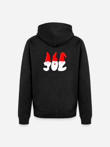 Santa – Christmas - Unisex Premium Organic Zip Hoodie - black