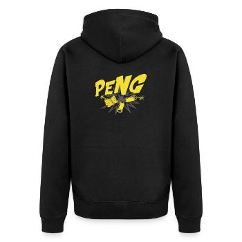 Peng explosion yellowbang motif - Unisex Premium Organic Zip Hoodie - black - Back - Nico (187cm)