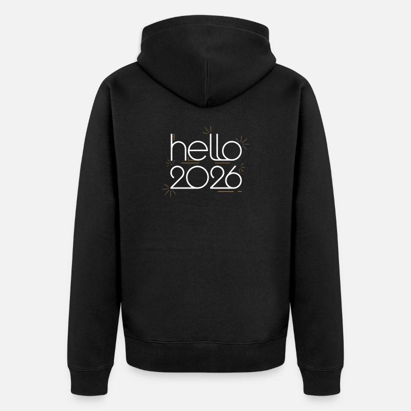 Bonjour Feux d’artifice néon 2026 - Veste à capuche bio Premium Unisexe - noir