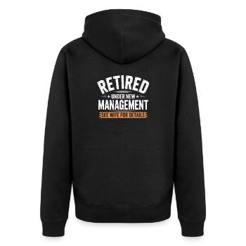 Unter neuer Geschäftsführung in den Ruhestand getreten Weitere Informationen finden Sie unter Ehefrau - Unisex Premium Bio Zip Hoodie - Schwarz - Hinten - Nico (187cm)