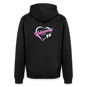 Hebamme 2026 Beruf Hebammenstudium Geburtshilfe - Unisex Premium Bio Zip Hoodie - Schwarz - Hinten - Nico (187cm)
