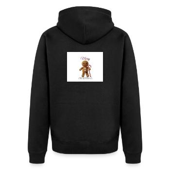 Bonhomme en pain d’épices avec canne de sucre d’orge - Veste à capuche bio Premium Unisexe - noir - Dos - Nico (187cm)