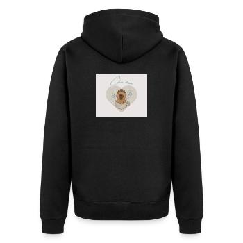 Hamster chills in teacup - Unisex Premium Organic Zip Hoodie - black - Back - Nico (187cm)