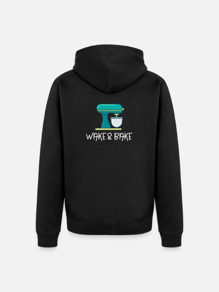 Wake And Bake - Unisex Premium Organic Zip Hoodie - black