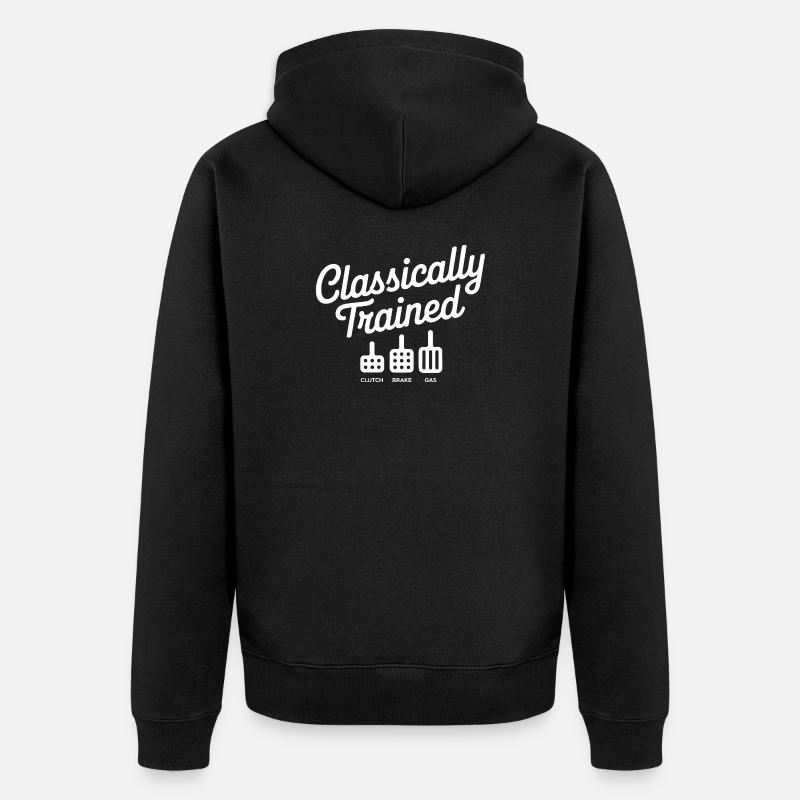 Classically Trained Petrolhead KFZ Mechaniker - Unisex Premium Bio Zip Hoodie - Schwarz
