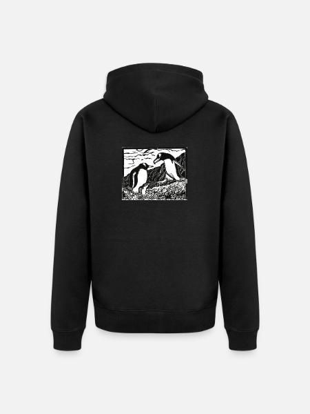 alpha beast penguins - Unisex Premium Organic Zip Hoodie - black