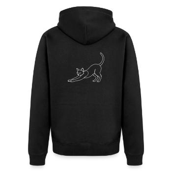 Minimalist silhouette cat cat hump - Unisex Premium Organic Zip Hoodie - black - Back - Nico (187cm)