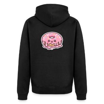 Donut Kawaii au glaçage - Veste à capuche bio Premium Unisexe - noir - Dos - Nico (187cm)