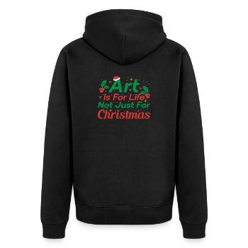 Peintre artiste Art graphique pour cadeaux d’art de Noël - Veste à capuche bio Premium Unisexe - noir - Dos - Nico (187cm)