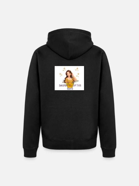 Daughter of the King Crowned Glow - Unisex Premium Organic Zip Hoodie - black