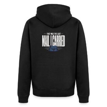 Retired Postman Retired Postman - Unisex Premium Organic Zip Hoodie - black - Back - Nico (187cm)