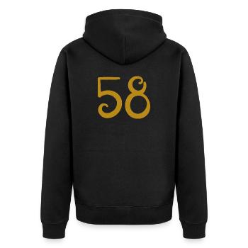 58 - Unisex Premium Organic Zip Hoodie - black - Back - Nico (187cm)