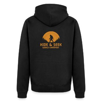 Champion du monde de cache-cache Bigfoot Sasquatch - Veste à capuche bio Premium Unisexe - noir - Dos - Nico (187cm)