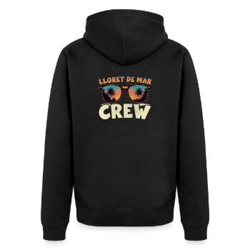 Lloret De Mar Crew - Unisex Premium Bio Zip Hoodie - Schwarz - Hinten - Nico (187cm)