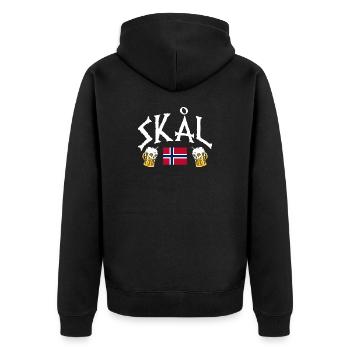 Norway Vacation Norge Fjords Travel Scandinavian - Unisex Premium Bio Zip Hoodie - Schwarz - Hinten - Nico (187cm)