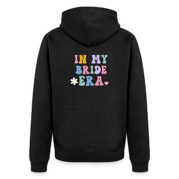 In My Bride Era Hochzeitsbraut - Unisex Premium Bio Zip Hoodie - Schwarz - Hinten - Nico (187cm)
