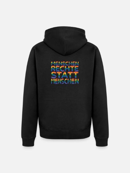 Menschenrechte Statement für Demokratie Fans - Unisex Premium Bio Zip Hoodie - Schwarz