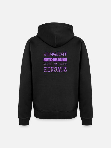 Beruf Betonbauer - Unisex Premium Bio Zip Hoodie - Schwarz