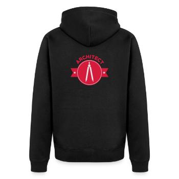Architecte / Architecture / Travail / Métier / Job - Veste à capuche bio Premium Unisexe - noir - Dos - Nico (187cm)