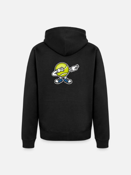 Dab dabbing tennis ball - Unisex Premium Organic Zip Hoodie - black