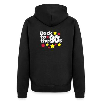 80s Party,Fun Shirt,Back to the 80s.. (25) - Unisex Premium Organic Zip Hoodie - black - Back - Nico (187cm)