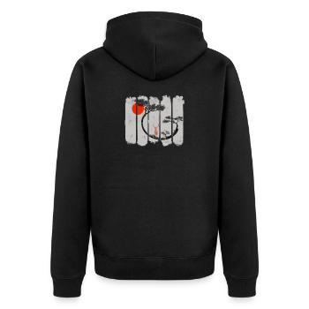 Shika - Unisex Premium Organic Zip Hoodie - black - Back - Nico (187cm)