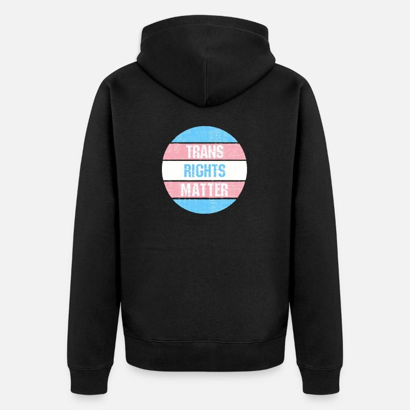 Trans Rights Matter - Unisex Premium Bio Zip Hoodie - Schwarz