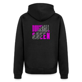 Dodgeball Queen - Unisex Premium Organic Zip Hoodie - black - Back - Nico (187cm)