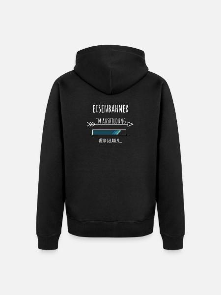Eisenbahner Beruf Ausbildung Geschenk - Unisex Premium Bio Zip Hoodie - Schwarz