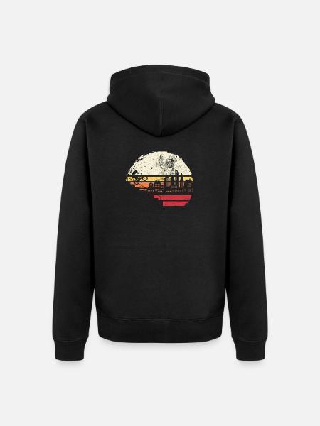 City Skyline Sunset - Unisex Premium Organic Zip Hoodie - black