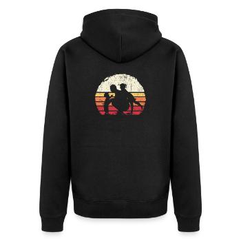 Silhouette Trio Coucher de Soleil - Veste à capuche bio Premium Unisexe - noir - Dos - Nico (187cm)