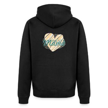 BesteMama - Unisex Premium Bio Zip Hoodie - Schwarz - Hinten - Nico (187cm)