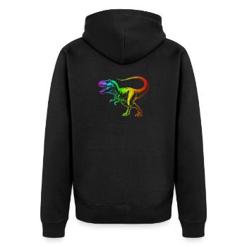 dinosaure tyrannosaure rex, t-rex arc-en-ciel - Veste à capuche bio Premium Unisexe - noir - Dos - Nico (187cm)