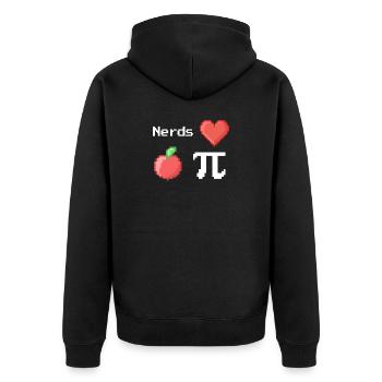 nerds love apple pi pie sprüche math pixel - Unisex Premium Bio Zip Hoodie - Schwarz - Hinten - Nico (187cm)