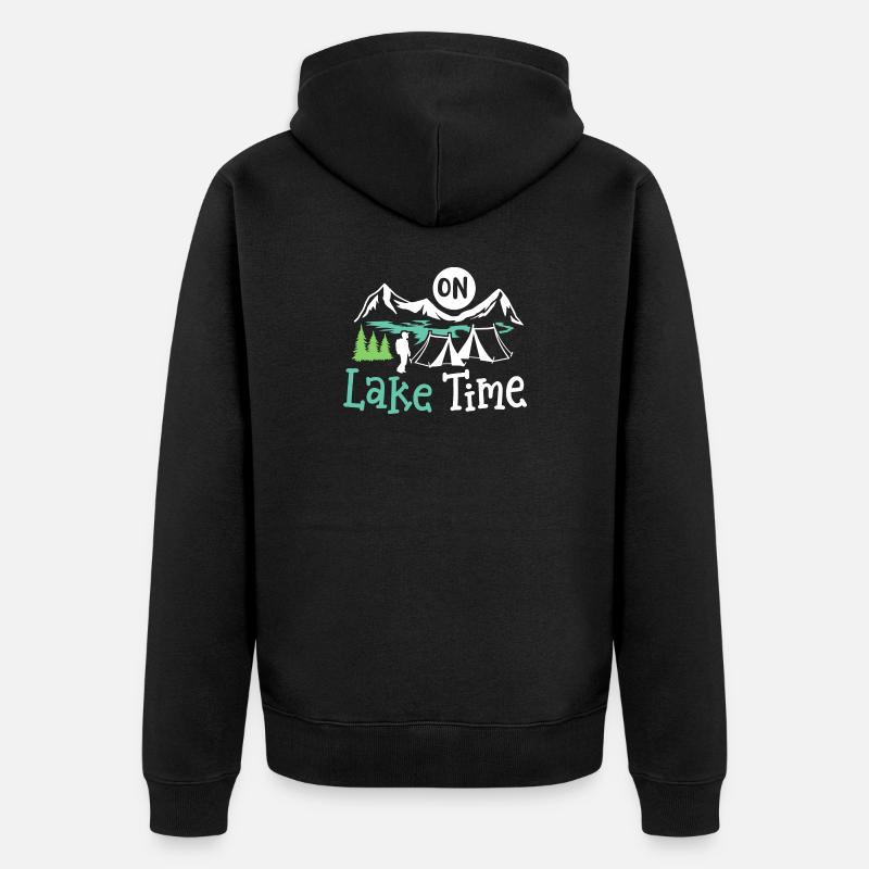 See Camping Zelten - Unisex Premium Bio Zip Hoodie - Schwarz