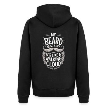 Bart Schnurrbart Bärtige Männer - Unisex Premium Bio Zip Hoodie - Schwarz - Hinten - Nico (187cm)