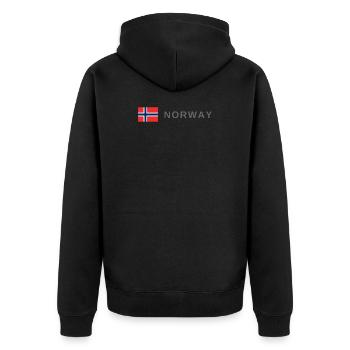 Norwegen - Unisex Premium Bio Zip Hoodie - Schwarz - Hinten - Nico (187cm)