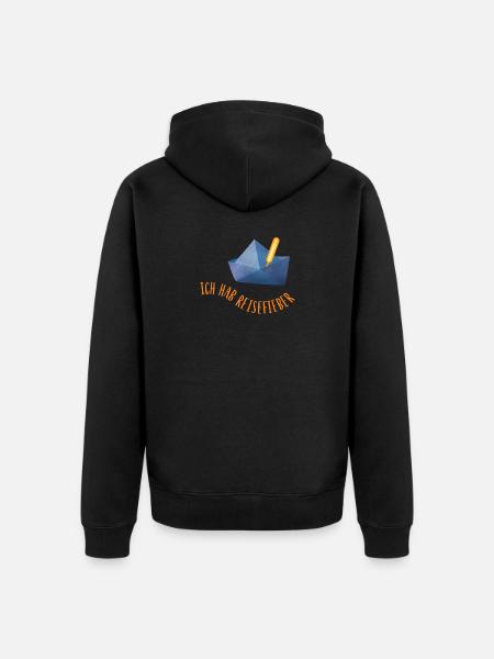 Travel Fever Paper Boat Holiday Cool Sayings Sea - Unisex Premium Organic Zip Hoodie - black
