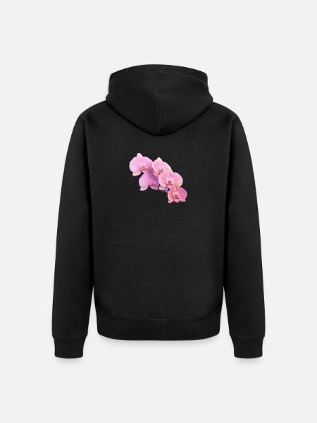 Rosa Orchidee Isolierte Clipart - Unisex Premium Bio Zip Hoodie - Schwarz
