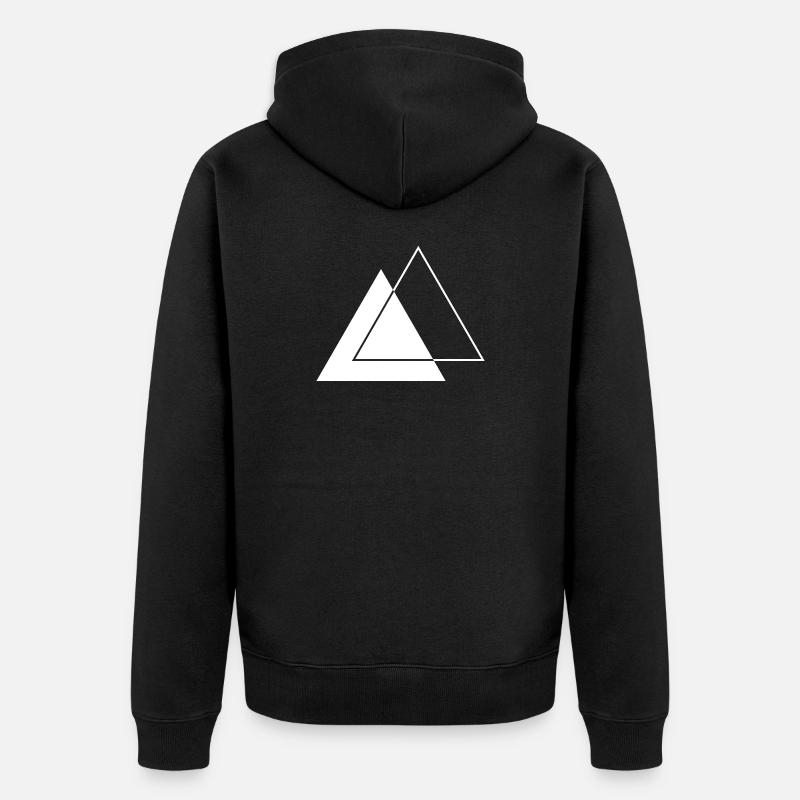 Conception géométrique des traïangles - Veste à capuche bio Premium Unisexe - noir