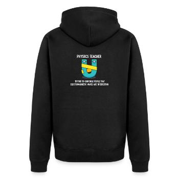 Physik Phyiker Physikstudent Physiklehrer - Unisex Premium Bio Zip Hoodie - Schwarz - Hinten - Nico (187cm)