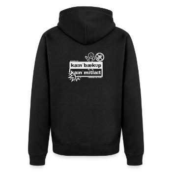 Pas de soutien, pas de pitié - art phonétique - Veste à capuche bio Premium Unisexe - noir - Dos - Nico (187cm)