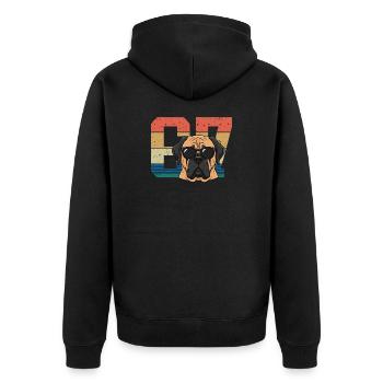 Pride Pup Sunglasses 67 Meme - Unisex Premium Organic Zip Hoodie - black - Back - Nico (187cm)