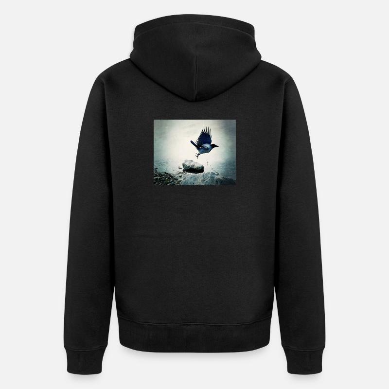 Le Vol du Corbeau - Veste à capuche bio Premium Unisexe - noir